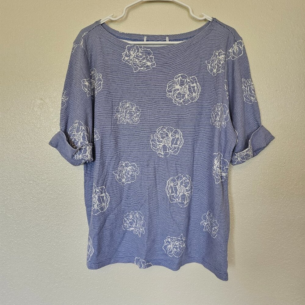 Blue floral blouse